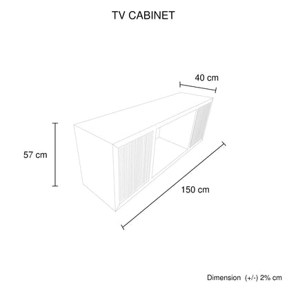 TV Cabinet MDF Brown Colour Two Sideboards Open Space - Mekamart Australia