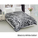 800GSM Luxury Reversible Animal Mink Blanket Queen 200 x 240 cm White Black Safari - Mekamart Australia