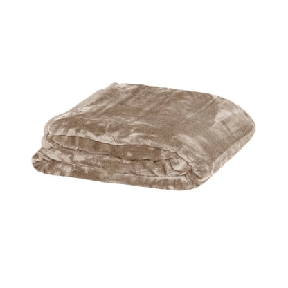 Soft Plain Faux Mink Blanket Queen Latte - Mekamart Australia