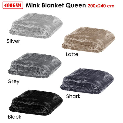 Soft Plain Faux Mink Blanket Queen Latte - Mekamart Australia