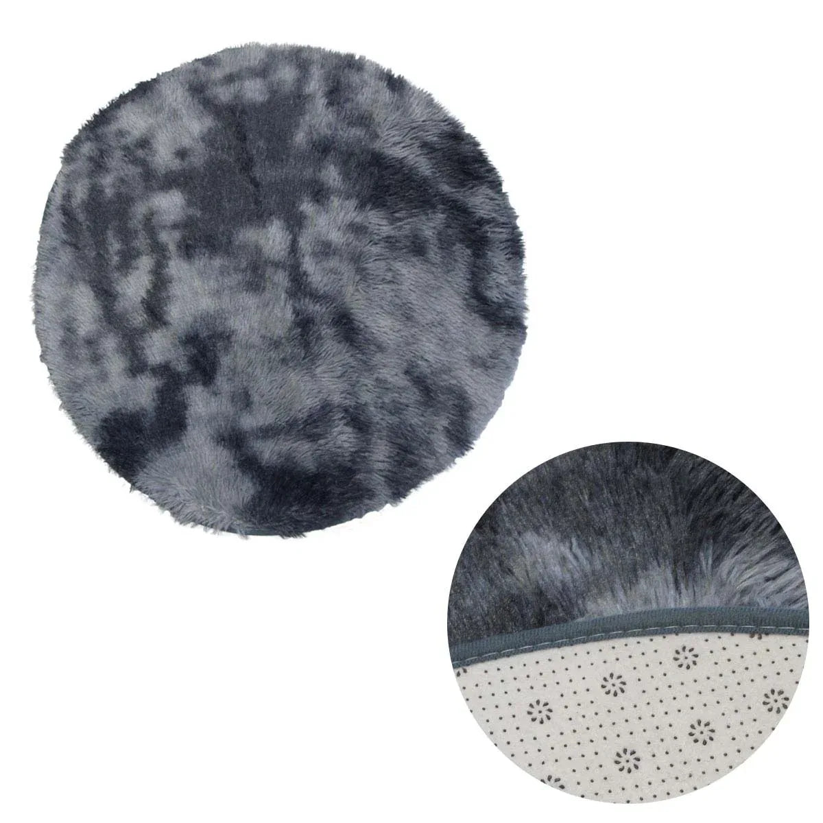 2-Toned Extra Light Weighted Shaggy Fluffy Floor Mat Grey - Mekamart Australia