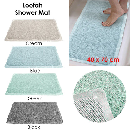 Loofah Shower Mat Black - Mekamart Australia