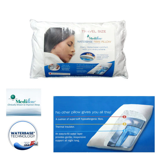 Mediflow Travel Size Waterbase Fibre Pillow 33 x 53 cm - Mekamart Australia