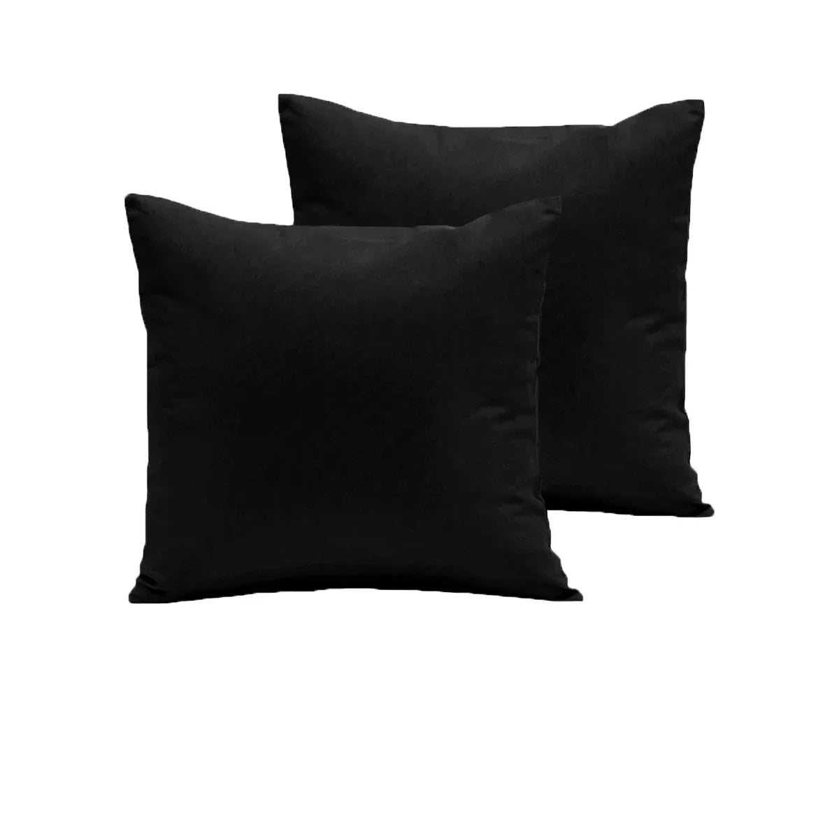 Pair of 280TC Polyester Cotton European Pillowcases Black - Mekamart Australia