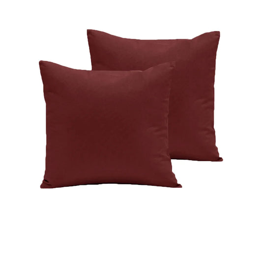 Pair of 280TC Polyester Cotton European Pillowcases Burgundy - Mekamart Australia