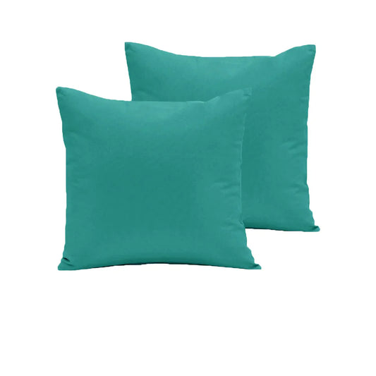 Pair of 280TC Polyester Cotton European Pillowcases Teal - Mekamart Australia