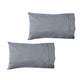 Pair of Chambray Charcoal Cotton Standard Pillowcases 48 x 73 cm - Mekamart Australia