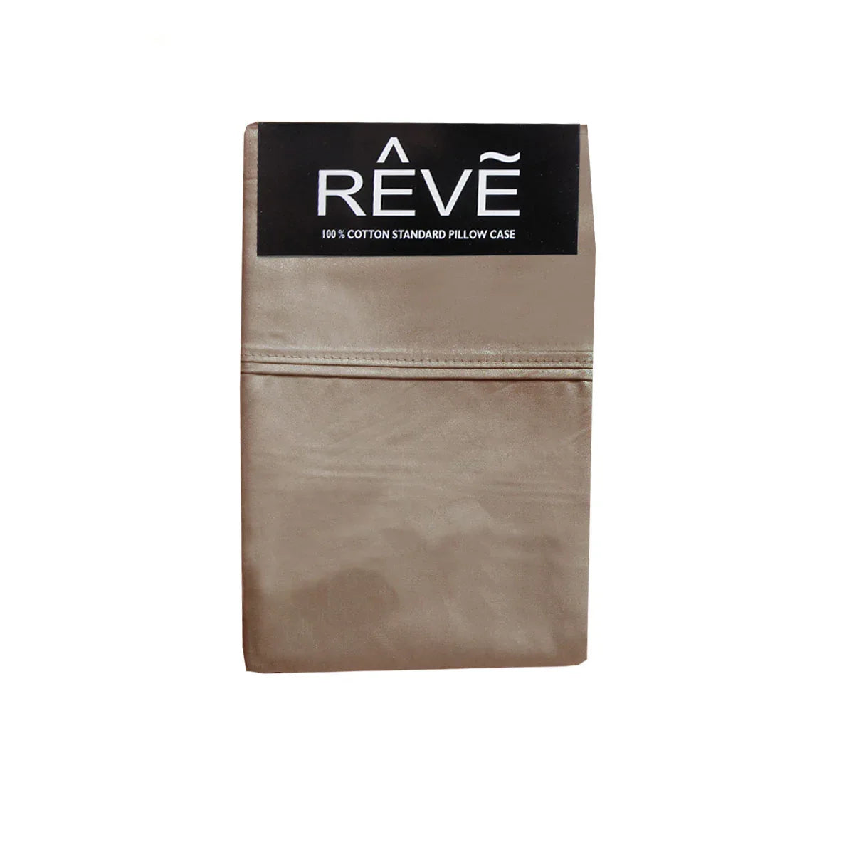 Pair of Reve 100% Cotton Standard Pillowcases 48 x 74 cm Solid Mocha - Mekamart Australia