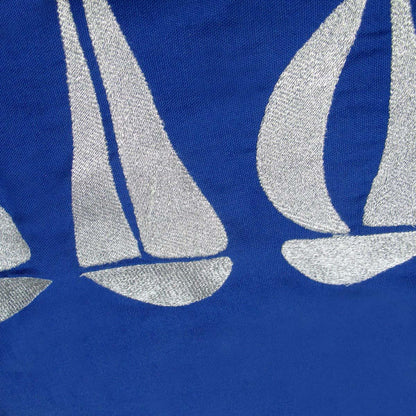 Sail Boats Cotton Embroidered European Pillowcase 65 x 65 cm - Mekamart Australia