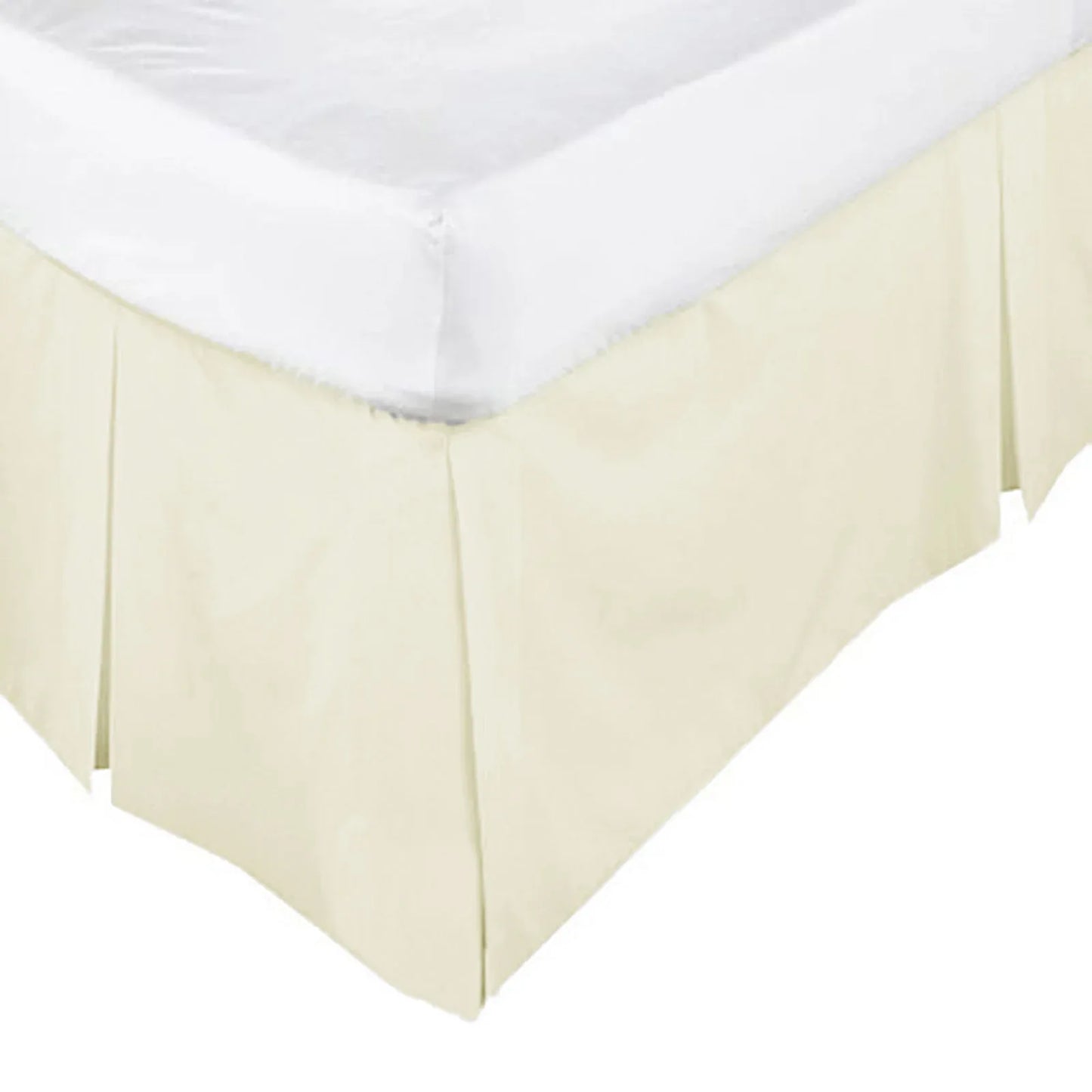 ASSUN Box Pleated Valance Ecru KING SINGLE - Mekamart Australia