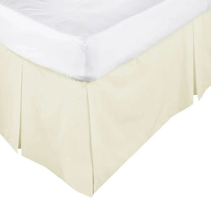ASSUN Box Pleated Valance Ecru KING SINGLE - Mekamart Australia