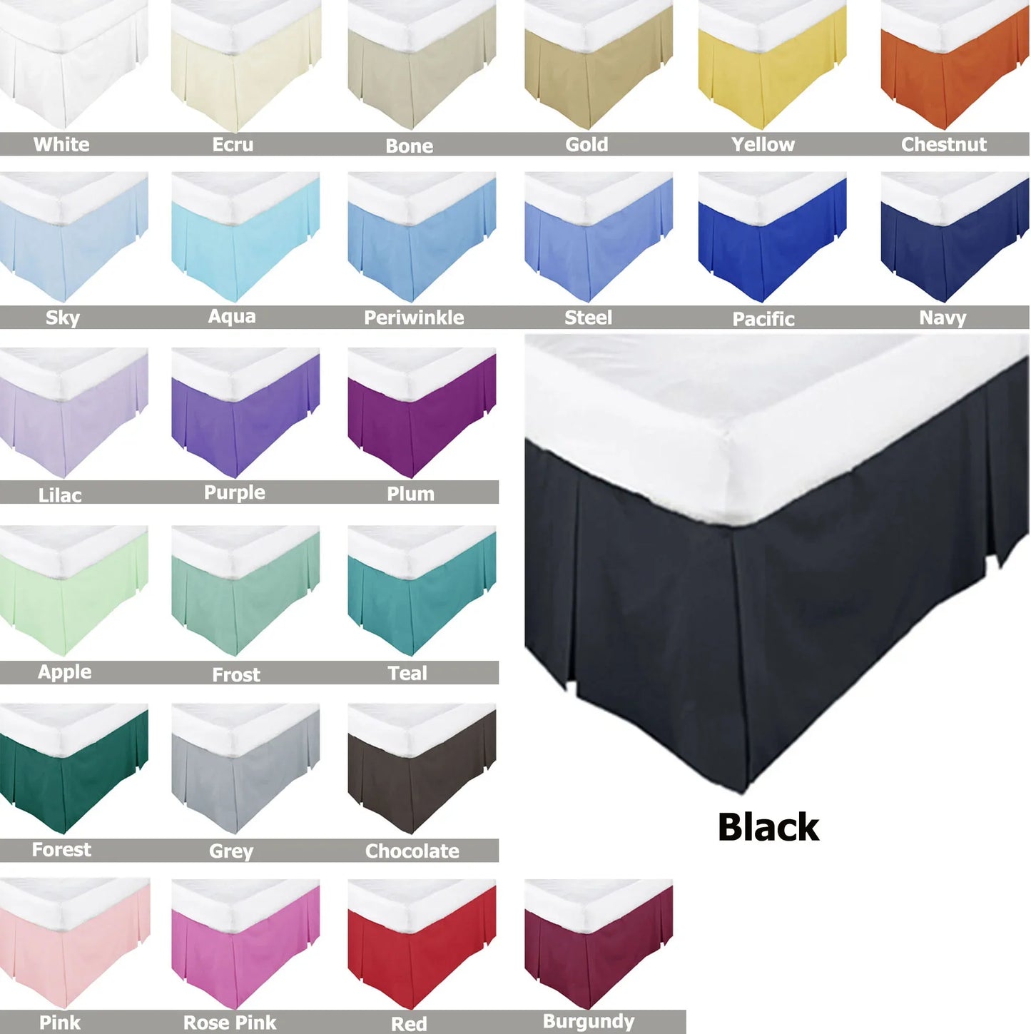 ASSUN Box Pleated Valance Ecru SINGLE - Mekamart Australia