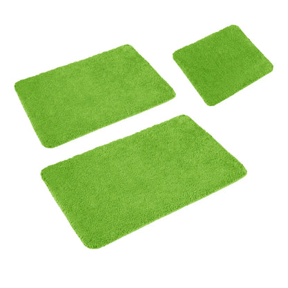 Sleim Set of 3 Bath Mat Set Green - Mekamart Australia