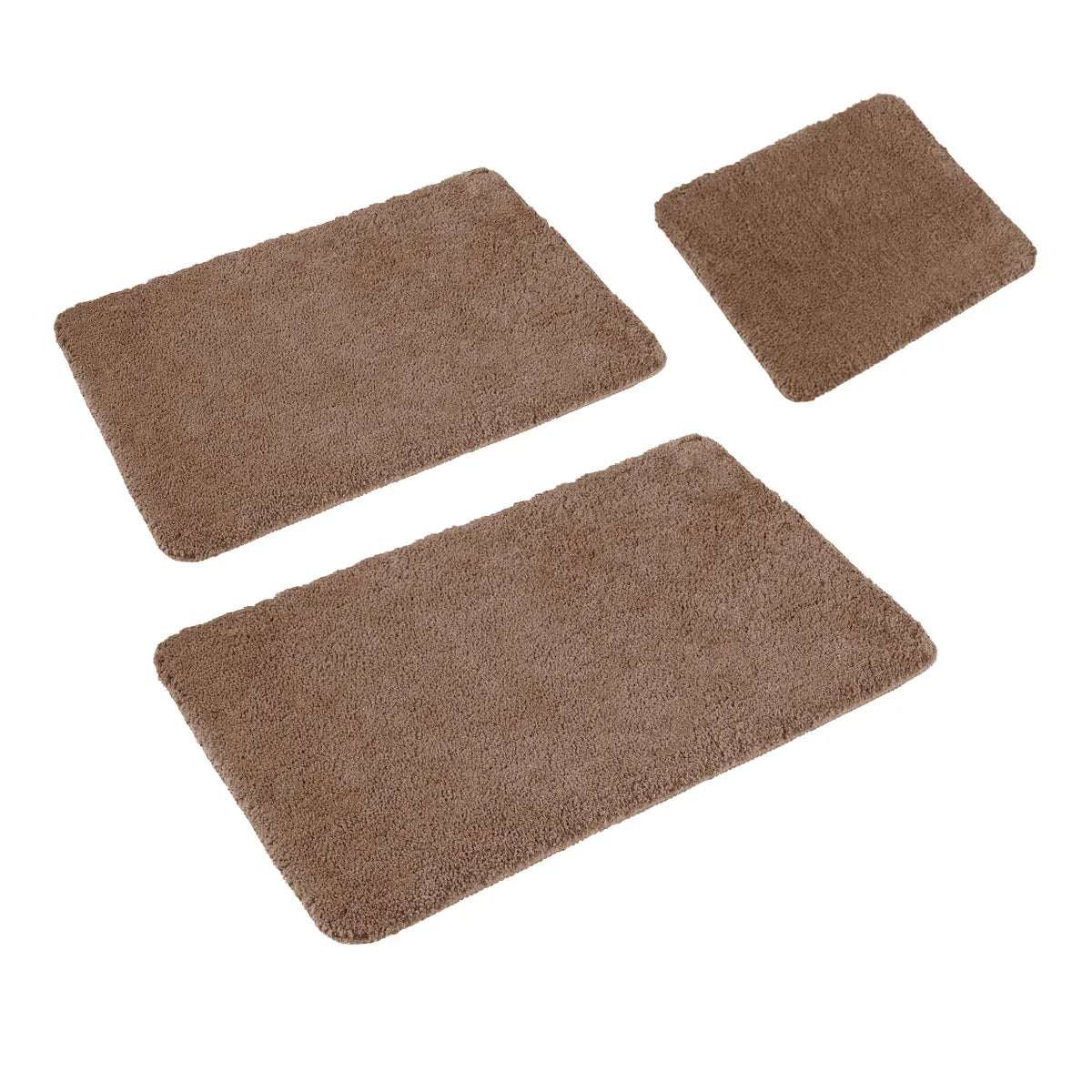 Sleim Set of 3 Bath Mat Set Light Brown - Mekamart Australia