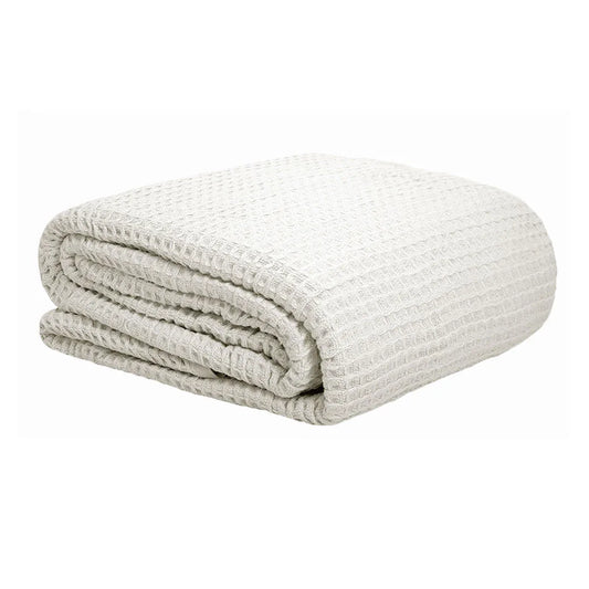Cotton Waffle Blanket White Single - Mekamart Australia