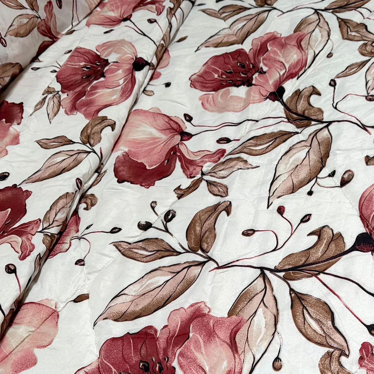 Hotel Living 3 Pce Light Weight Comforter Set Queen/King Corbett Floral Autumn - Mekamart Australia