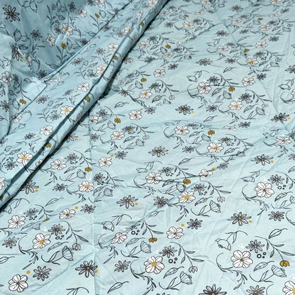 Hotel Living 3 Pce Light Weight Comforter Set Queen/King Corbett Floral Blue - Mekamart Australia