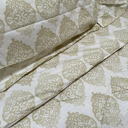 Hotel Living 3 Pce Light Weight Comforter Set Queen/King Ultimo Light Gold - Mekamart Australia