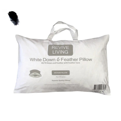 70% Feather 30% Down Superior Medium Standard Pillow 48 x 73 cm - Mekamart Australia