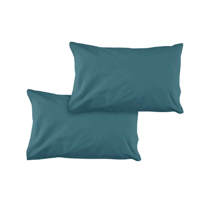 Pair of Solid Colour Microfiber Standard Pillowcases 48x73cmx15cm (Flap) Air Force - Mekamart Australia