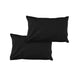 Pair of Solid Colour Microfiber Standard Pillowcases 48x73cmx15cm (Flap) Black - Mekamart Australia