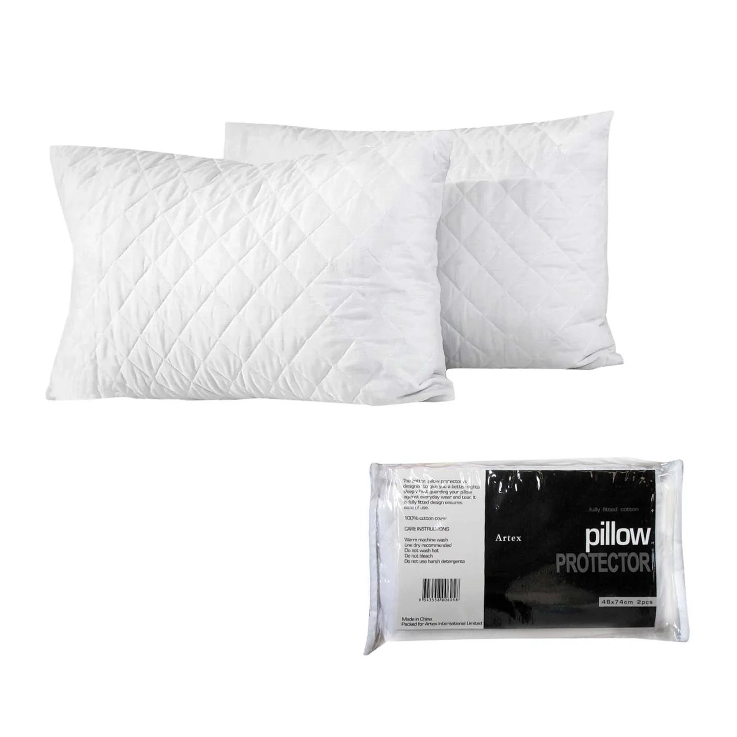 Artex Pair of Cotton Standard Pillow Protectors - Mekamart Australia