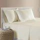 400TC 100% Cotton Sateen Premium Sheet Set 40cm Wall Cream Queen - Mekamart Australia