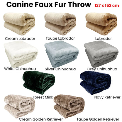 Canine Faux Fur Throw Rug 127 x 152 cm Labrador - Mekamart Australia