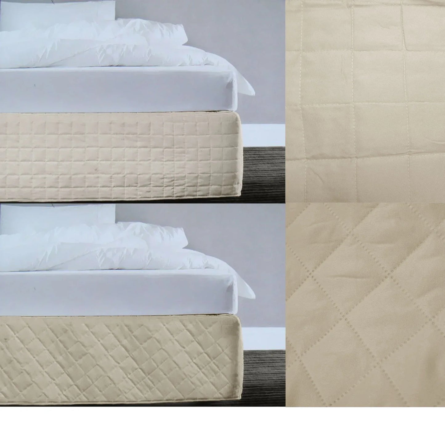 Random Pattern Quilted Valance Linen Queen - Mekamart Australia