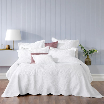 Bianca Elegance Cordelia White Bedspread Set King - Mekamart Australia