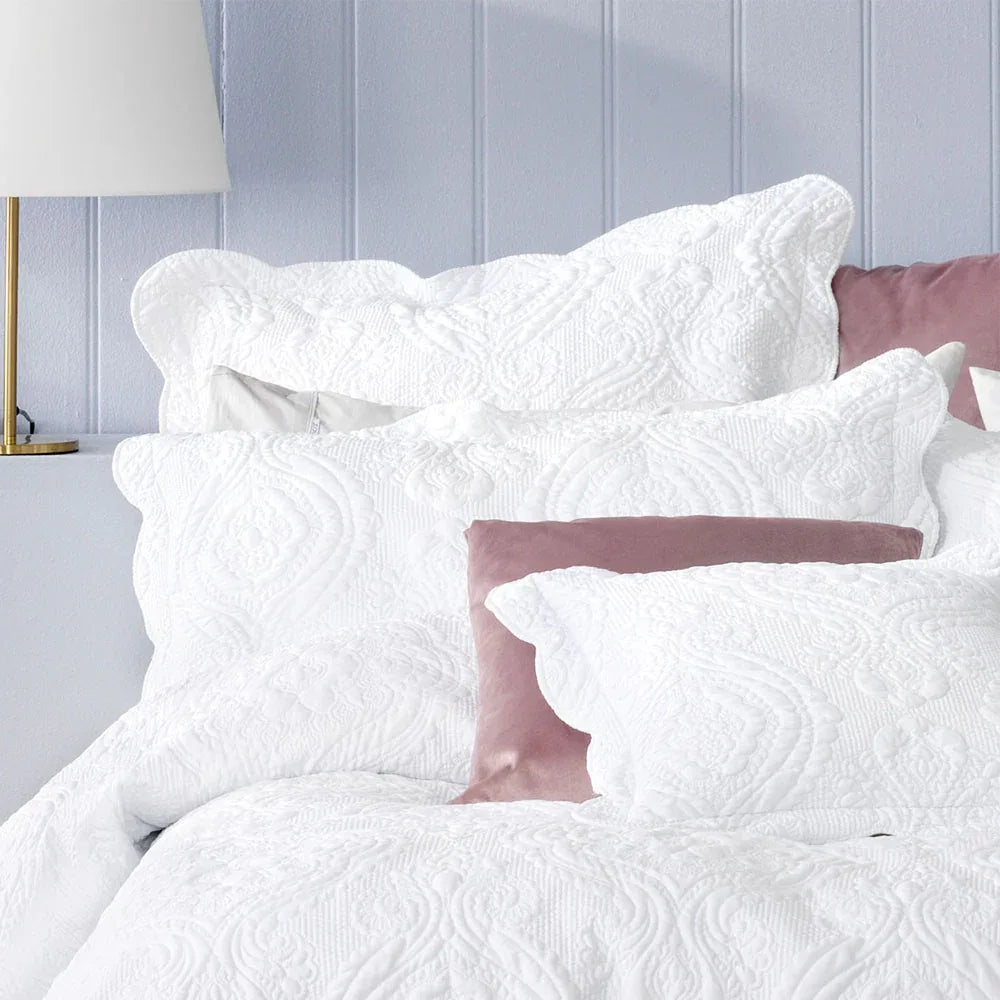 Bianca Elegance Cordelia White Bedspread Set King - Mekamart Australia