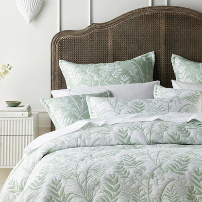 Bianca Eden Sage Jacquard Bedspread Set Queen - Mekamart Australia