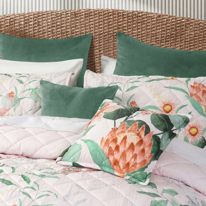 Bianca Sidney Blush Printed Floral Bedspread Set King - Mekamart Australia
