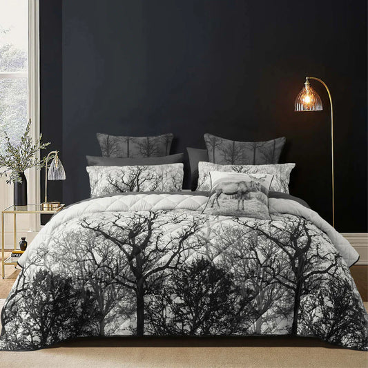 Bianca Boscage Black Forest Printed Quilted Polyester Coverlet Set Queen/King - Mekamart Australia