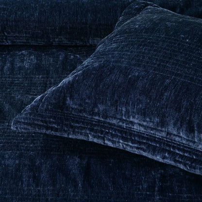 Bianca Cyrano Indigo Soft Velvet Polyester Quilted Coverlet Set Super King - Mekamart Australia