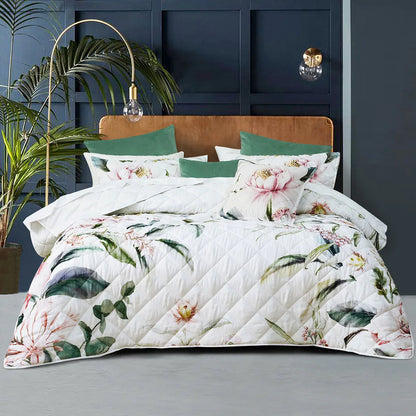 Bianca Indi White Polyester Coverlet Set Queen/King - Mekamart Australia