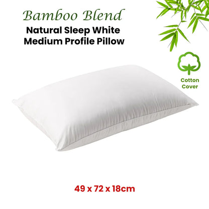 Bianca Natural Sleep White Bamboo Blend Medium Profile Pillow - Mekamart Australia