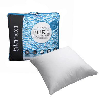 Bianca 1300g Relax Right Pure Microfiber European Pillow 65 x 65cm - Mekamart Australia