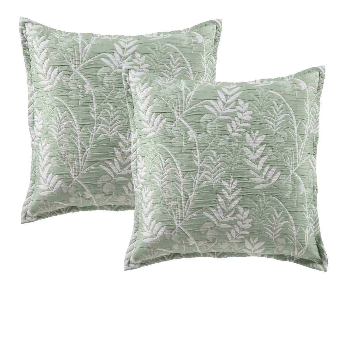 Bianca Pair of Eden Sage European Pillowcases - Mekamart Australia