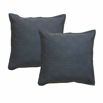 Bianca Pair of Hallston Charcoal European Pillowcases 65 x 65cm - Mekamart Australia