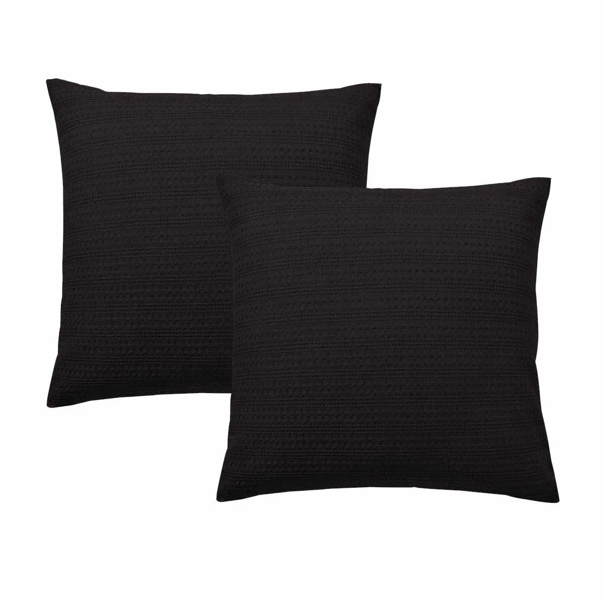 Bianca Pair of Kahlani Chocolate European Pillowcases 65 x 65cm - Mekamart Australia