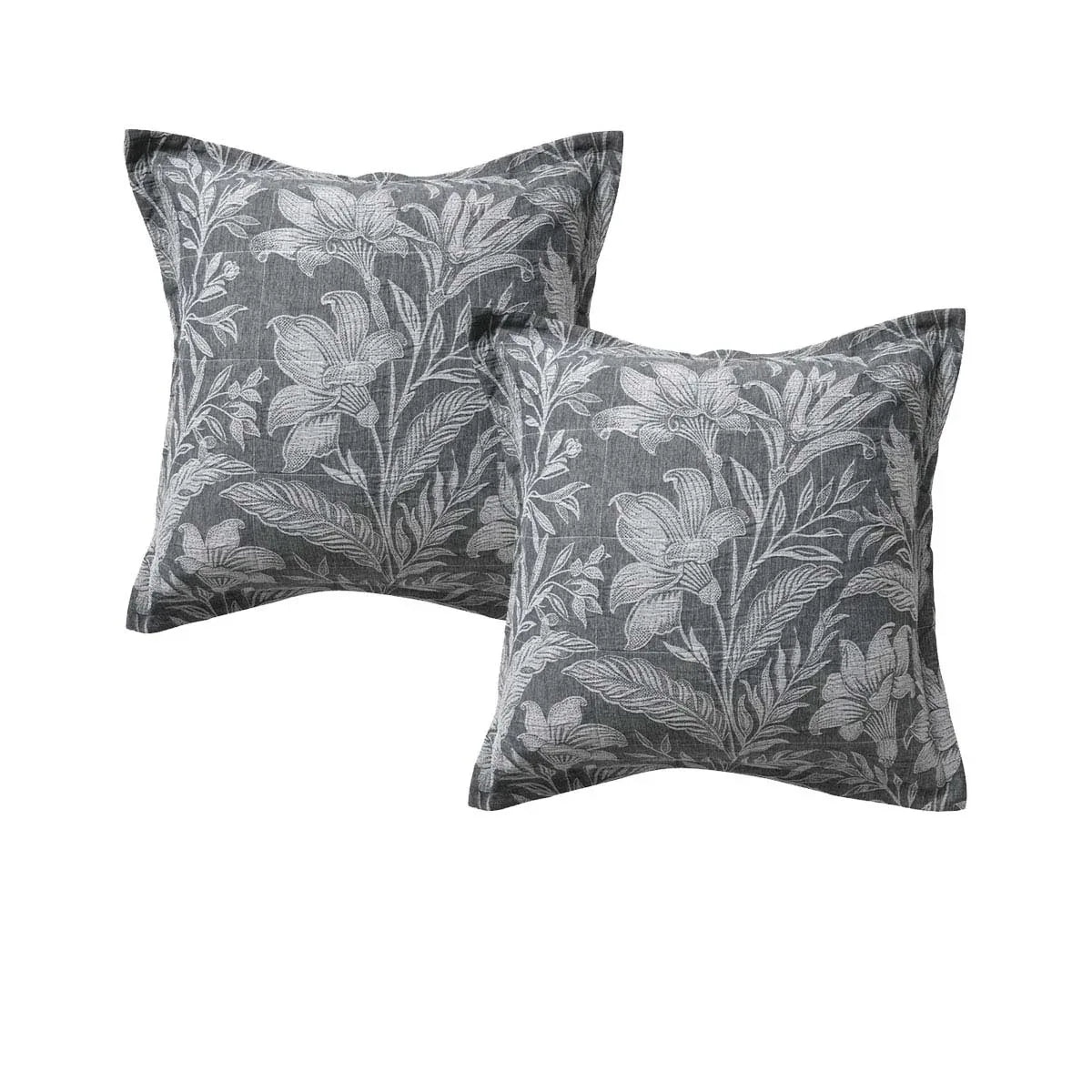 Bianca Pair of Maidstone Grey European Pillowcases 65 x 65cm - Mekamart Australia