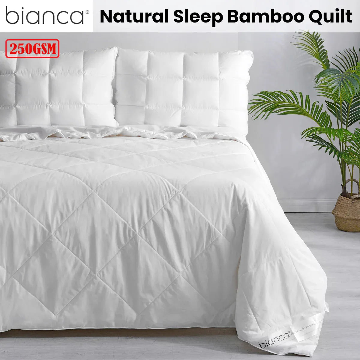Bianca 250GSM Natural Sleep Bamboo Summer Quilt Double - Mekamart Australia