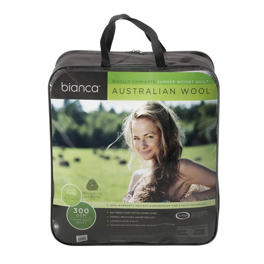 Bianca 300GSM Woolly Comforts Summer Wool Quilt Single - Mekamart Australia