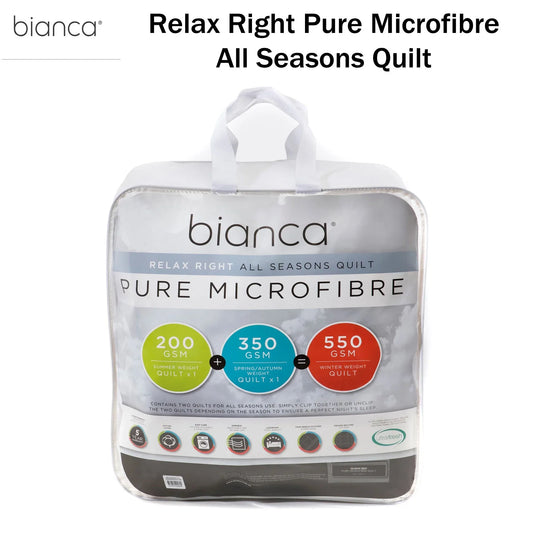 Bianca Pure Microfibre All Seasons Quilt Single - Mekamart Australia