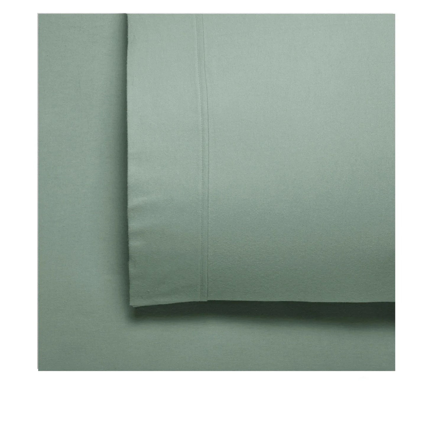 Bianca Fletcher Flannelette Cotton Sheet Set Sage Double - Mekamart Australia
