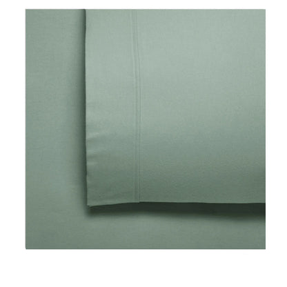Bianca Fletcher Flannelette Cotton Sheet Set Sage Single - Mekamart Australia