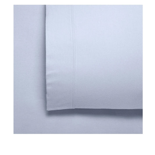 Bianca Fletcher Flannelette Cotton Sheet Set Steel Blue Double - Mekamart Australia
