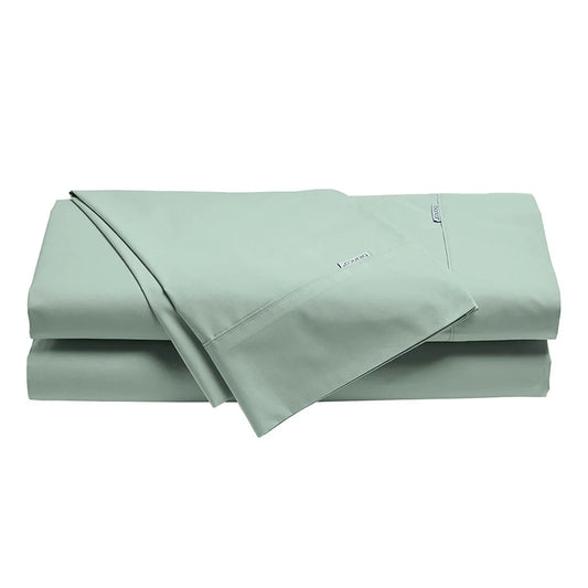 Bianca Heston Cotton Percale Sheet Set Sage Queen - Mekamart Australia
