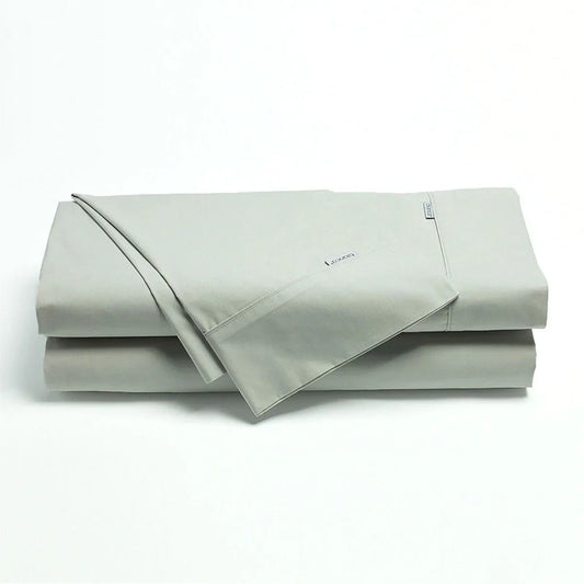 Bianca Heston Cotton Percale Sheet Set Silver Queen - Mekamart Australia